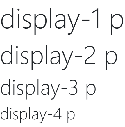 Bootstrap 見出しスタイル .display-1～.display-4のスタイル