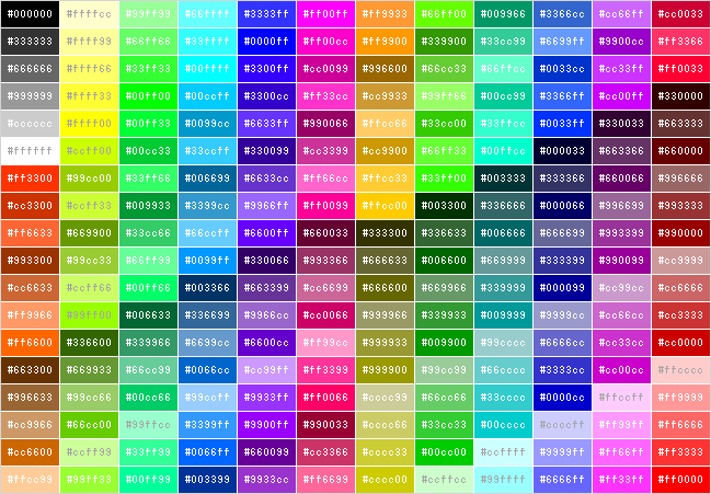 Color構造体からHTMLの色名およびカラーコード（#rrggbb）に変換する 
